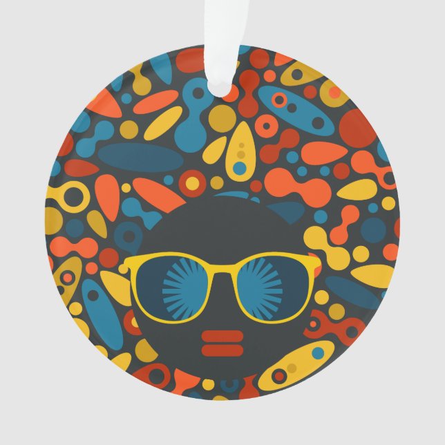 Schwarze Kopf Frau #1 Ornament (Vorderseite)