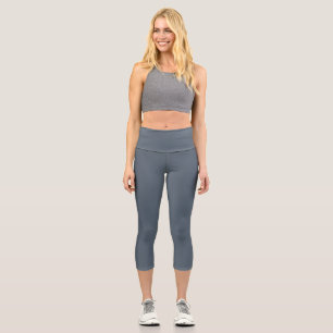 Schwarze Koralle (einfarbig) Capri Leggings