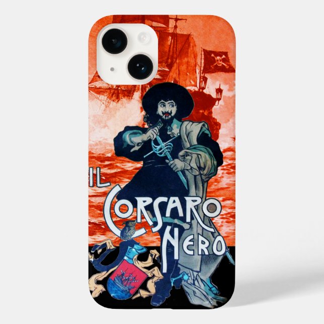 SCHWARZE KORSAIR/Piratenschiff-Schlacht in Rot Case-Mate iPhone Hülle (Rückseite)