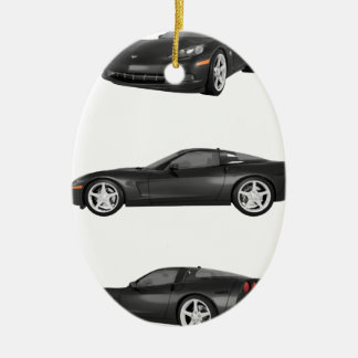 Schwarze Korvette Keramik Ornament