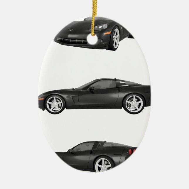 Schwarze Korvette Keramik Ornament (Vorne)