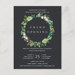 SCHWARZE KRAFT FOLIAGE FRAME GRAND ÖFFNUNGSZEREMON POSTKARTE