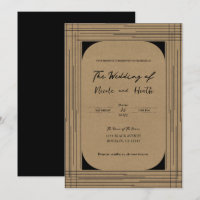 Schwarze Kraft Minimal Moderne Linien Hochzeit