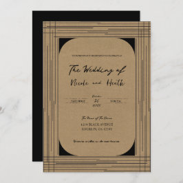 Schwarze Kraft Minimal Moderne Linien Hochzeit Einladung