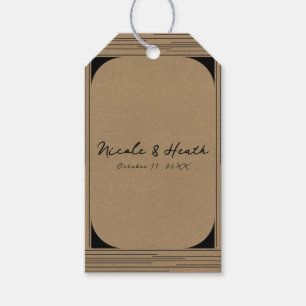 Schwarze Kraft Minimale Moderne Linien Hochzeit Geschenkanhänger