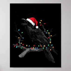 Schwarze Krähe, F-caw-f Lustiger Weihnachtsrabe Sa Poster