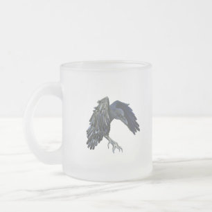 Schwarze Krähe Meister der Zeit Illustration Mattglastasse