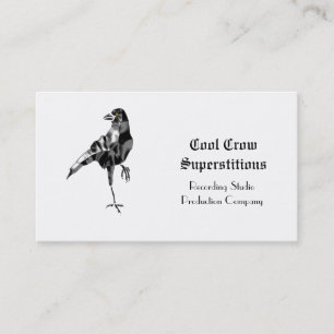 Schwarze Krähe superstitiös cool auf Weiß Visitenkarte