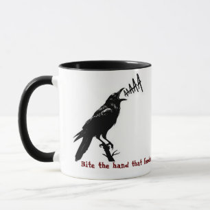 Schwarze Krähenillustration - Gothic-Kunstdesign Tasse