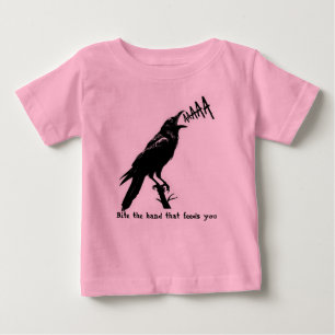 Schwarze Krähenillustration - Kunstdesign im gotis Baby T-shirt