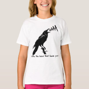 Schwarze Krähenillustration - Kunstdesign im gotis T-Shirt