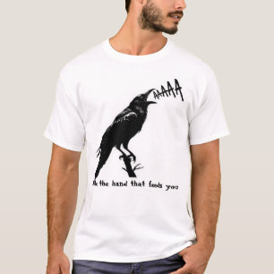 Schwarze Krähenillustration - Kunstdesign im gotis T-Shirt