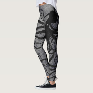Schwarze Krake auf Grau - Leggings