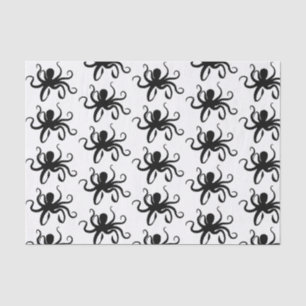 Schwarze Kraken-Silhouette Seidenpapier
