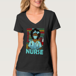 Schwarze Krankenschwester Afro Magie Melanin Schwa T-Shirt
