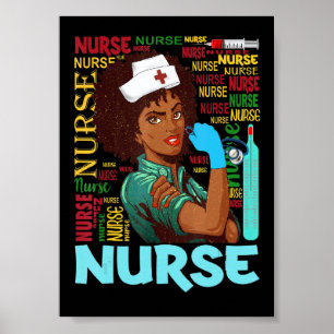 Schwarze Krankenschwester Afro Magie Schwarze Gesc Poster
