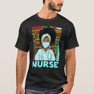 Schwarze Krankenschwester Afro Magie Schwarze Gesc T-Shirt