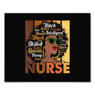Schwarze Krankenschwester Afro Melanin Cool Black Fotodruck