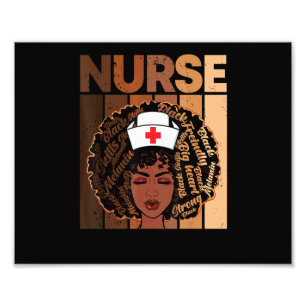 Schwarze Krankenschwester Afro Melanin Cool Black Fotodruck