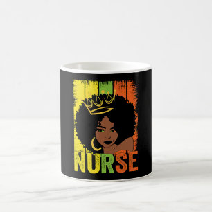 Schwarze Krankenschwester Afro Melanin Vintage Sch Kaffeetasse