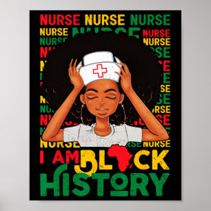 Schwarze Krankenschwester Afro Retro Schwarze Gesc Poster