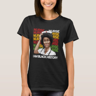 Schwarze Krankenschwester Afro Retro Schwarze Gesc T-Shirt