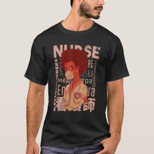 Schwarze Krankenschwester Charakter Vintage Schwar T-Shirt