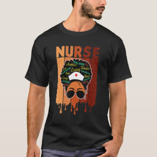 Schwarze Krankenschwester für Frauen Mädchen Afrik T-Shirt