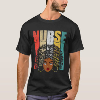 Schwarze Krankenschwester für Mädchen, Melanin nur T-Shirt