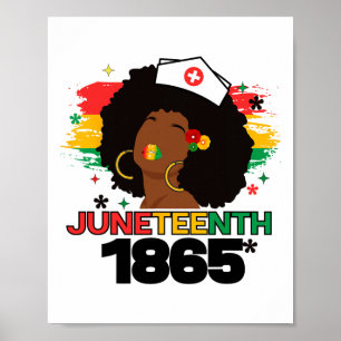 Schwarze Krankenschwester Juneteenth 1865 Freiheit Poster