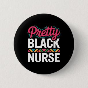 Schwarze Krankenschwester Melanin Frau Schwarze Ge Button