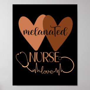 Schwarze Krankenschwester melanisierte Frau Schwar Poster