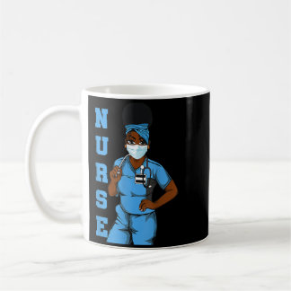 Schwarze Krankenschwester-Uniform Gesichtsmaske Af Kaffeetasse