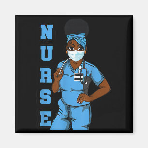 Schwarze Krankenschwester-Uniform Gesichtsmaske Af Magnet