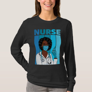 Schwarze Krankenschwester-Uniform Gesichtsmaske Af T-Shirt