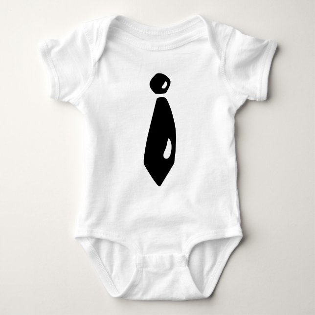 Schwarze Krawatte Baby Strampler (Vorderseite)