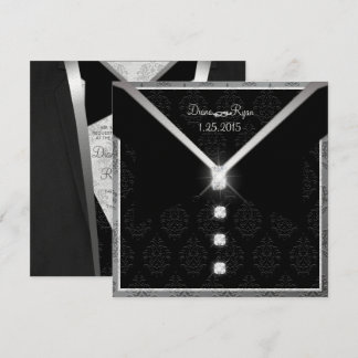 Schwarze Krawatte Diamond Einladung