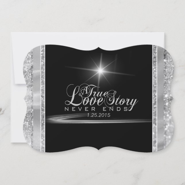 Schwarze Krawatte Diamond Einladung (Vorderseite)