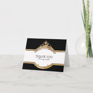 Schwarze Krawatte Elegance 2, Golden Dankeschön an Dankeskarte