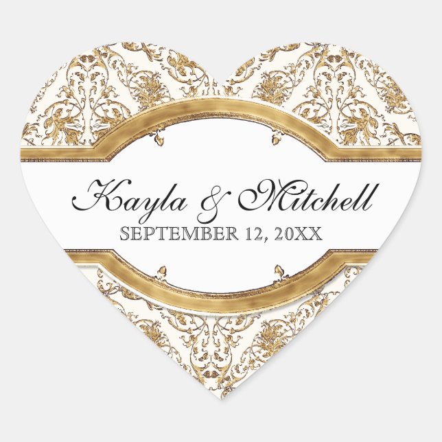 Schwarze Krawatte Elegance 2, Golden Matching Stic Herz-Aufkleber (Vorderseite)