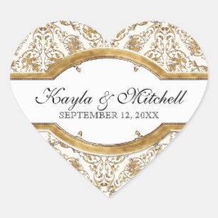 Schwarze Krawatte Elegance 2, Golden Matching Stic Herz-Aufkleber