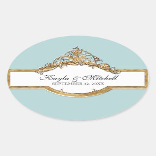 Schwarze Krawatte Elegance 2, Golden Matching Stic Ovaler Aufkleber