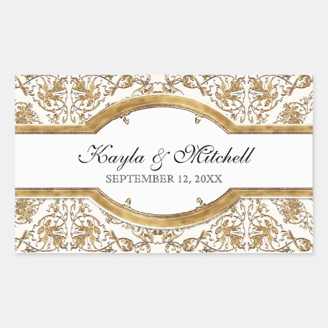 Schwarze Krawatte Elegance 2, Golden Matching Stic Rechteckiger Aufkleber (Vorderseite)