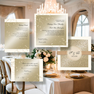 Schwarze Krawatte Elegance, Champagnercreme Hochze Einladung