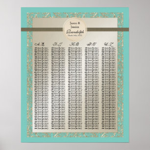 Schwarze Krawatte Elegance - Empfang Table Seekart Poster