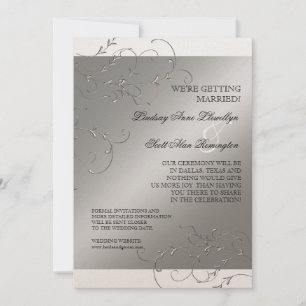 Schwarze Krawatte Elegant, Silver Save the Date lä