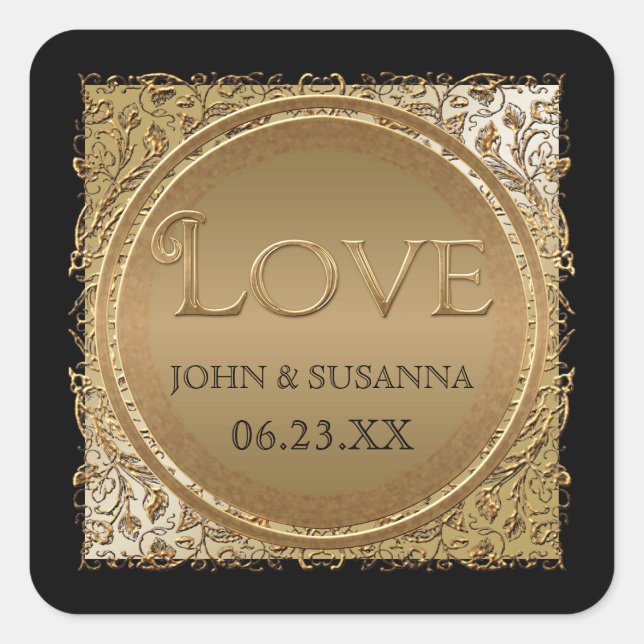 Schwarze Krawatte Elegante, Polterabend Sticker od (Vorderseite)