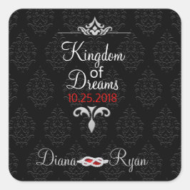 Schwarze Krawatte-Geschenkklammer Quadratischer Aufkleber