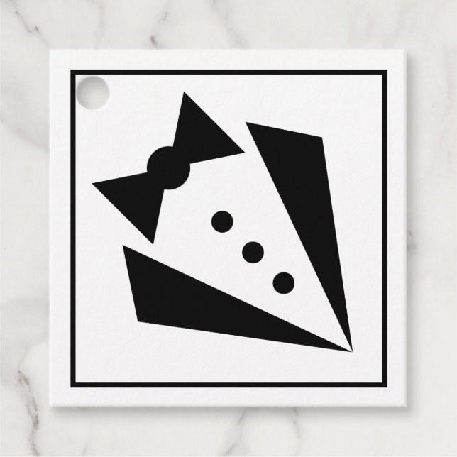 Schwarze Krawatte - Tuxedo Bacherlor Party Geschenkanhänger (Vorderseite)