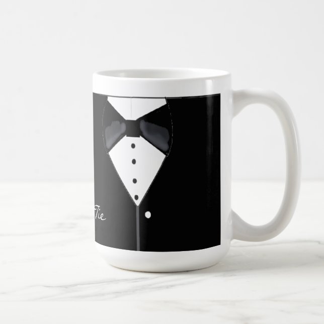 Schwarze Krawatte Tuxedo Design Tasse (Rechts)